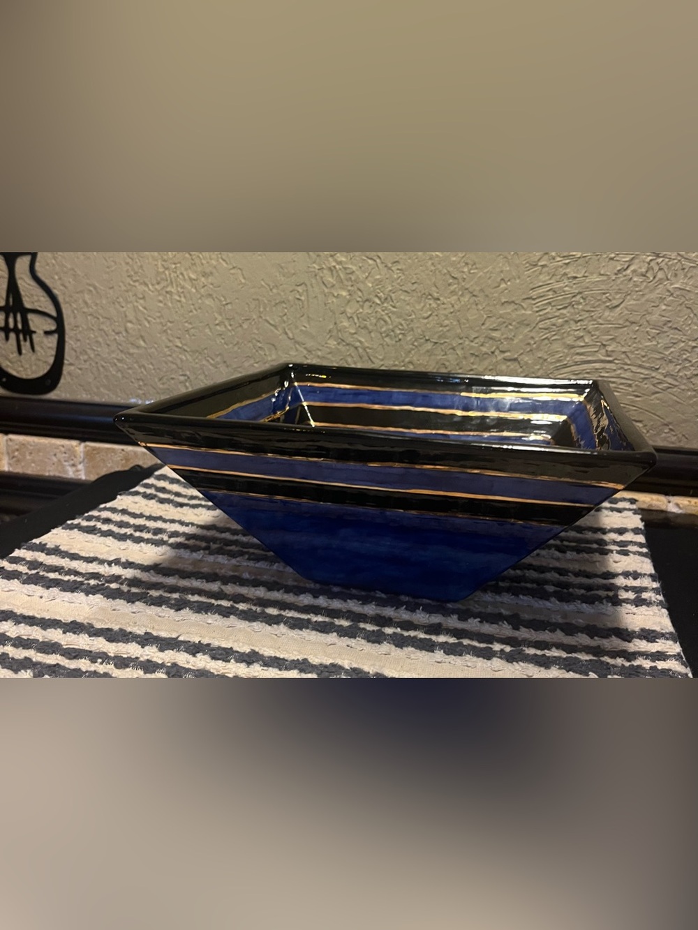 Vintage Cobalt Blue Handmade Square Dish - Picture 2 of 9